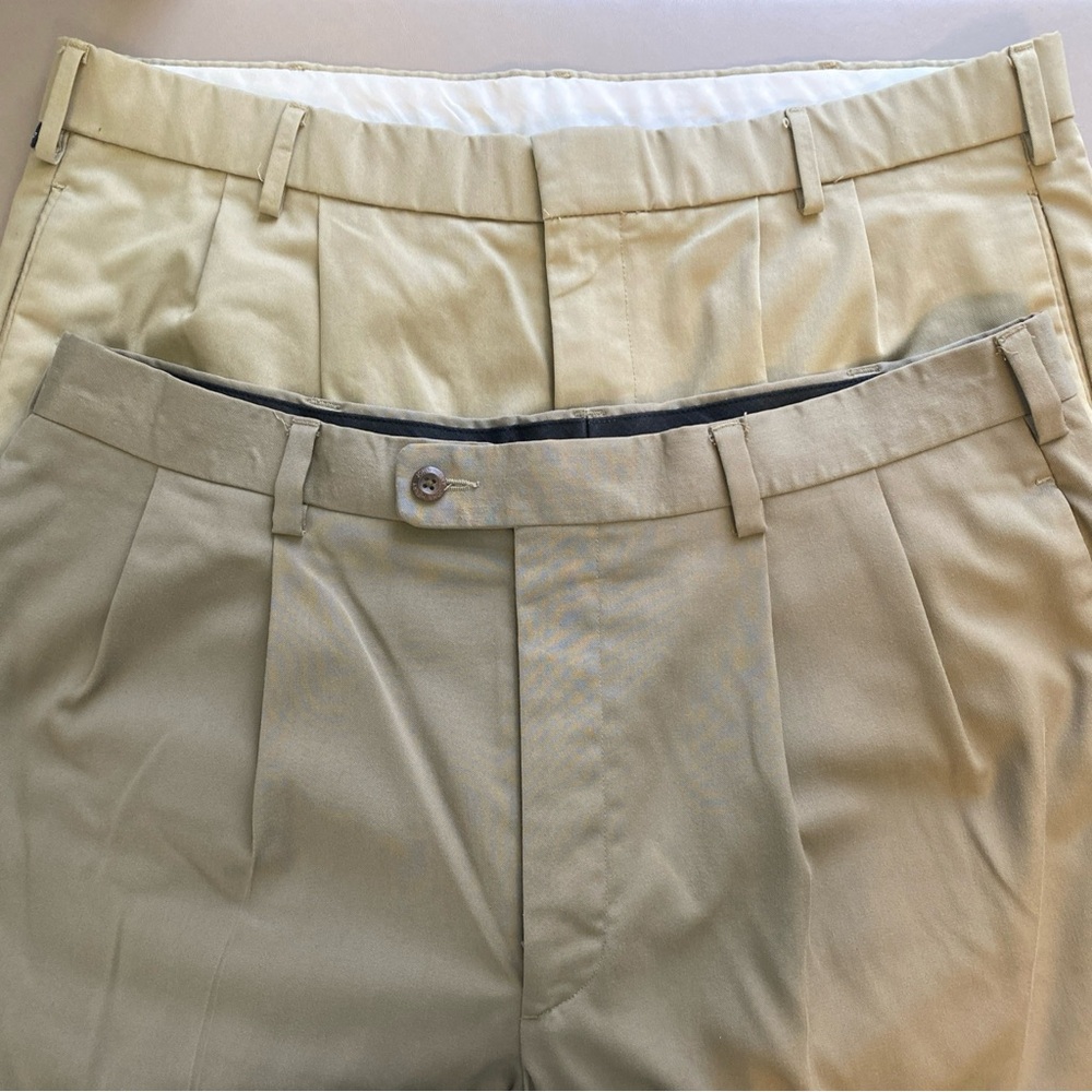 Lot Of 2! Mens Pants 36x30 John Henry and Dockers Slacks Tan
